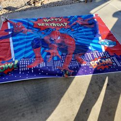 Happy Birthday Tapestry 70"x90" Approx Very Clean 