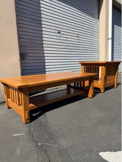 Mission Coffee Table Pair Solid Oak