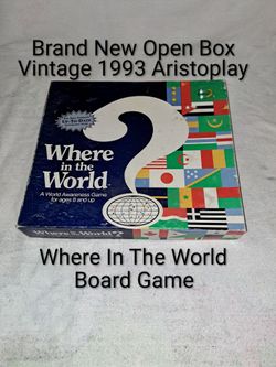 Brand New Open Box Vintage1993 Aristoplay Where In The World Board Game(Is Complete Nothing Missing)