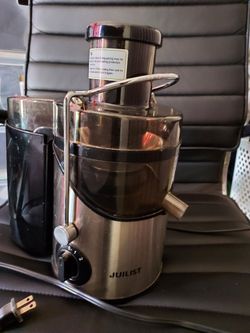 Juilist Juicer Machine 3" Wide Mouth 3 Speed Centrifugal Silver Blender Device