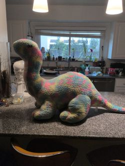 Long neck tie dye dinosaur stuffy