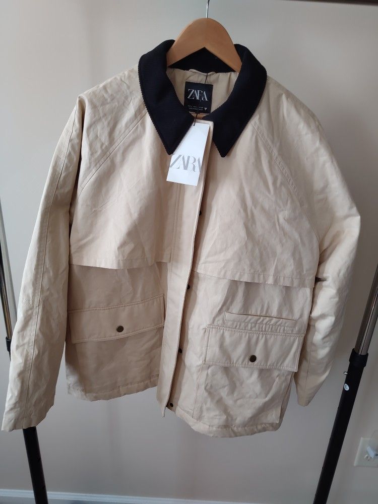 ZARA WOMAN PADDED JACKET CORDUROY COLLAR NWT 4749/736