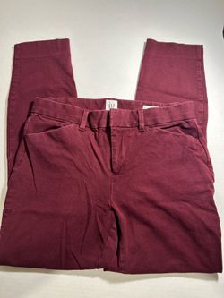 Pantalones Gap Signature Skinny Ankle color burdeos, talla 4