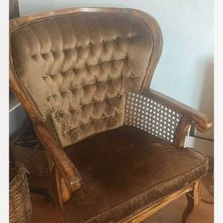 2 Vintage Unique Cane Chairs 