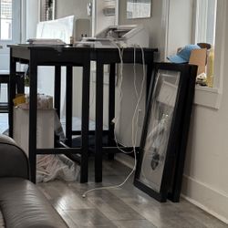 bar tables with stools (2 seperate tables 4 benches)