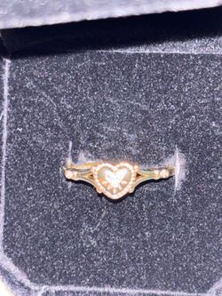 14 karat gold plated, gold heart ring