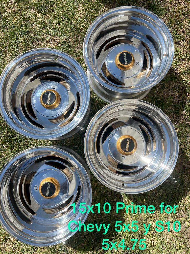 15x10 Prime Wheels Old School style for Chevy 5x5 & 5x4.75 Bolt pattern
