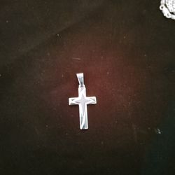 925 Sterling Silver Etched Cross (#230)