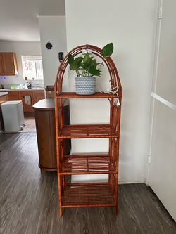 Boho rattan shelf