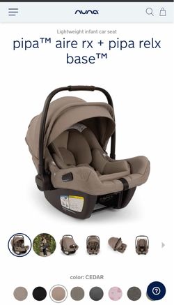 Nuna PIPA aire rx Cedar Brown Infant Car Seat + PIPA RELX Base