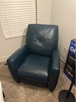 Myia Tufted Back Leather Pushback Recliner