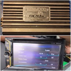 Jvc Head Unit & 600 Watt Kenwood Amp $250