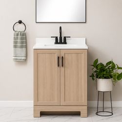 Beige Oak Vanity (25 in )