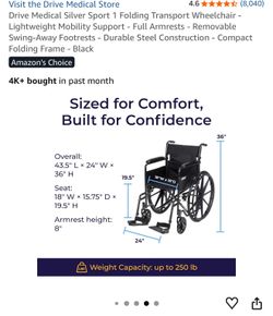 Wheelchair + shower stool  - like new