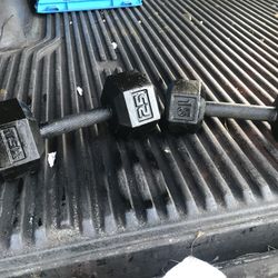 Dumbbells Rubberized 30 Lb Pr $60 Firm Prs 35,25,20 Single 20&15. $.80per Lb  $215 All 10 