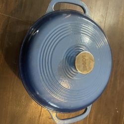 Lodge 6 Quart Enameled Cast Iron Dutch Oven XL Blue Enamel Dutch Oven