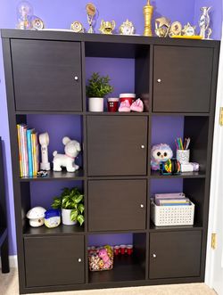 Large 12-Cube Storage Organizer / Bookshelf – Dark Brown