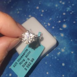 New Engagement Promise SS 925 Moissanite Ring 1.85ctw VVSD Sz 6