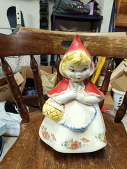 Authentic Vintage 1940s Little Red Riding Hood Cookie Jar