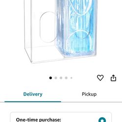 QWORK Acrylic Face Mask Dispenser Box, Clear Mask Glove Holder with Lid, Disposable Masks, Gloves, Shoe Covers, Hairnets, Wall Mounted or Countertop