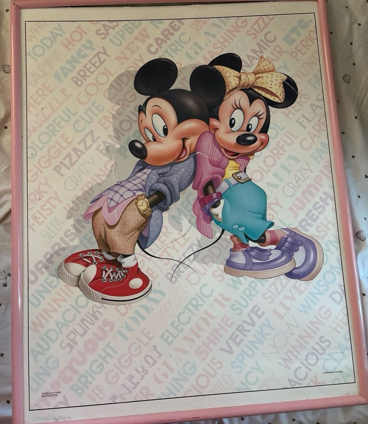 VINTAGE POSTER Disney's Mickey And Minnie Mouse Back To Back 1986