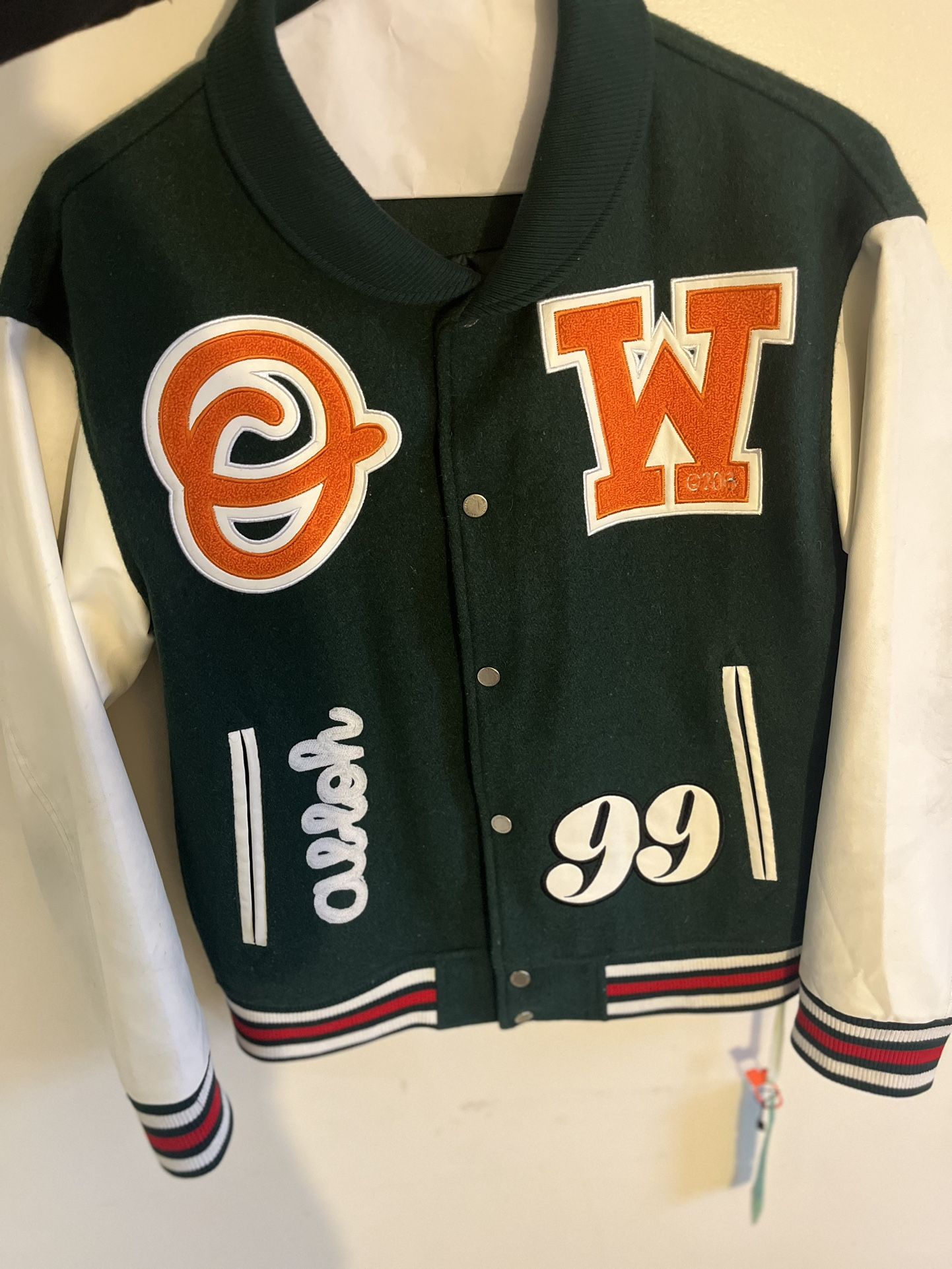 VARSITY BOMBER JACKET WITH PATCHES - Bottle green