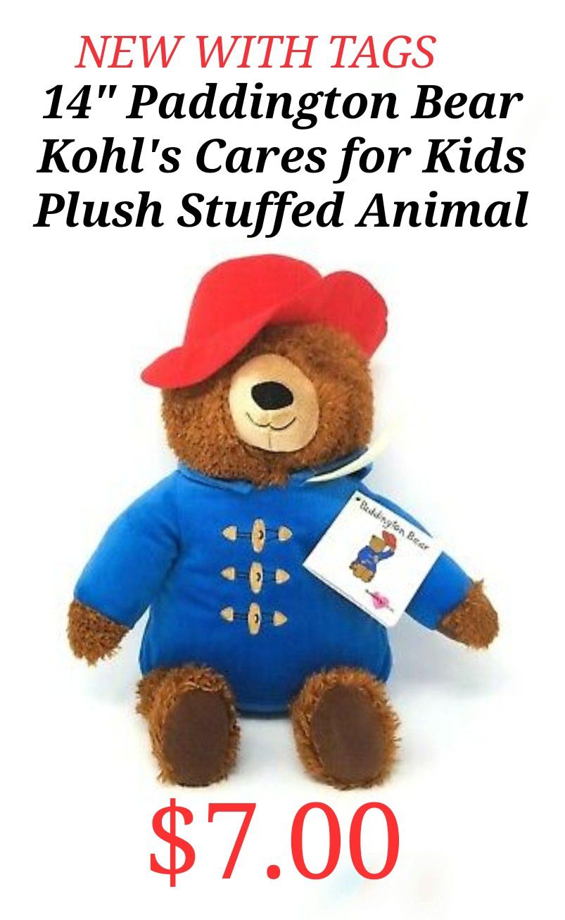 NWT 14" Paddington Bear Kohl's Cares for Kids Plush Soft Stuffed Animal