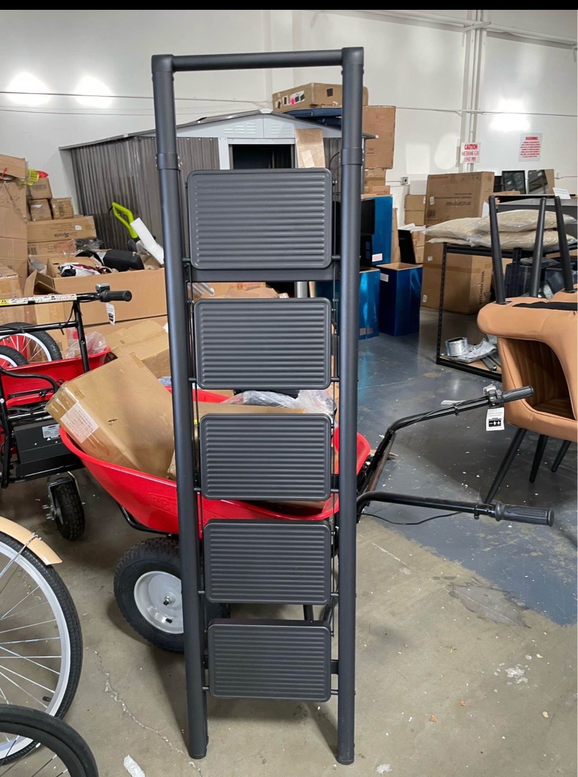 New 5 Steps Ladder for Home Foldable Step Stool for Kitchen with Non-Slip Pedals