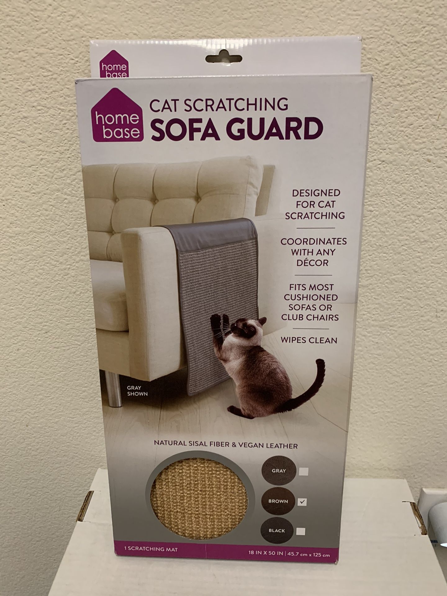Cat Scratching Sofa Guard - (New)  Natural Sisal Fiber & Vegan Leather 