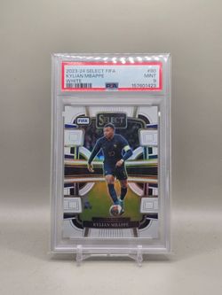 2023-24 Panini Select FIFA Kylian Mbappé White Prizm /20 PSA 9