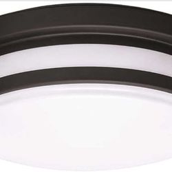 Hampton Bay Light Round Black LED 