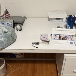 Spacious White Office Desk