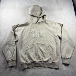 Taylor Swift Tortured Poets Department TTPD Women’s L Beige Hoodie Pullover#3183