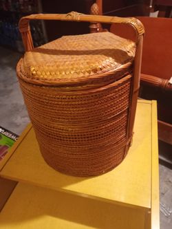 Handmade Woven Basket With Sections
