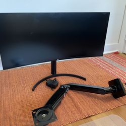 LG 35-inch Ultrawide Monitor With Arm!