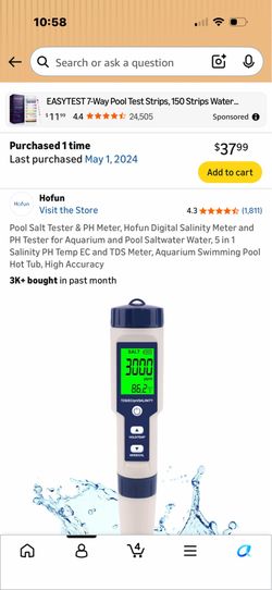 Pool salt & PH tester