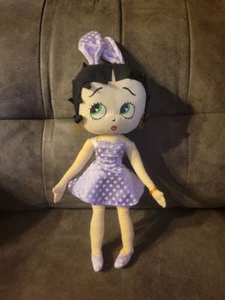 Polka Dot Bunny Betty 10" KellyToy Betty Boop Plush Doll 2004 Stuffed Toy Purple