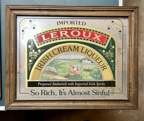 Leroux Irish Cream Liquor Mirror Sign