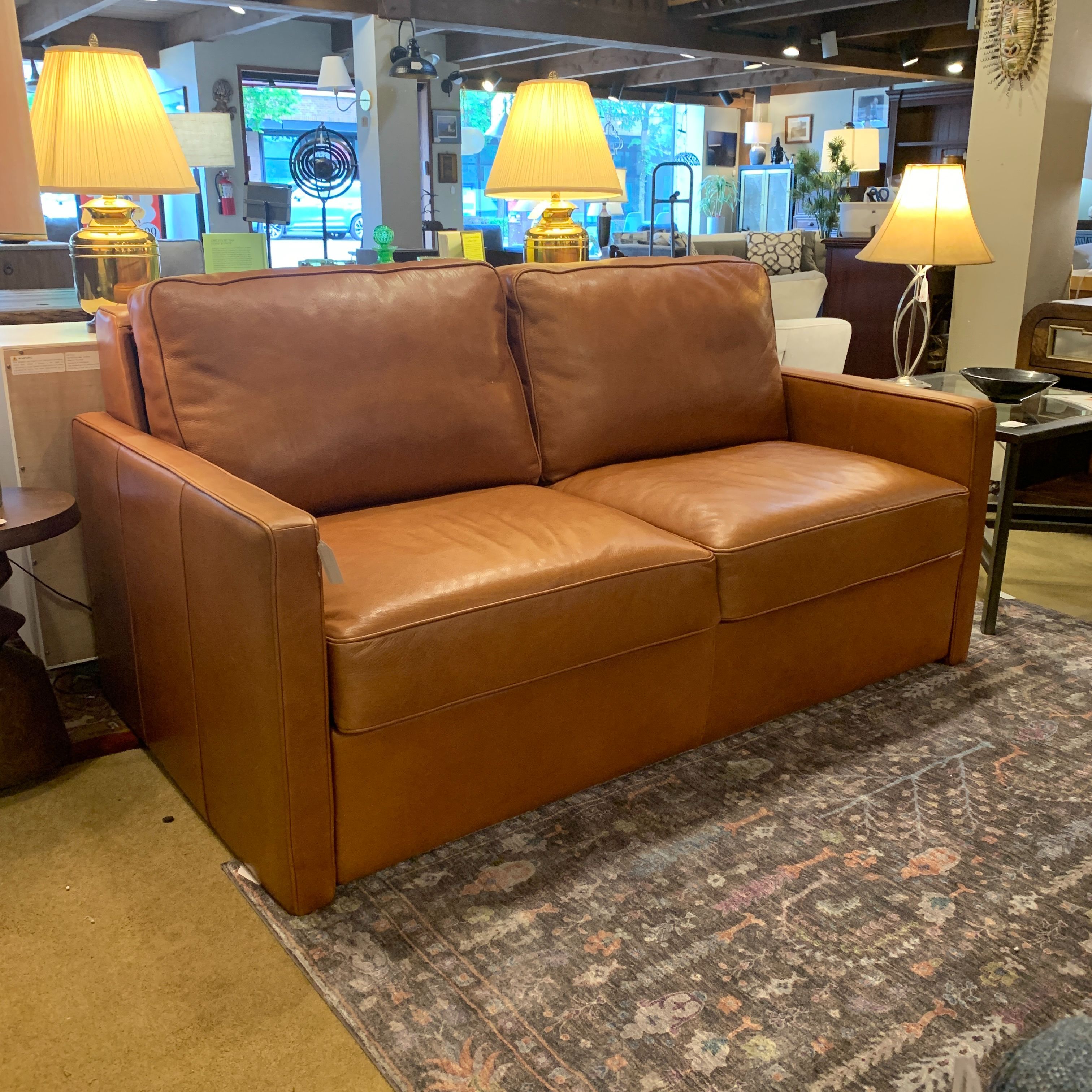 Orange American Leather Sleeper Sofa