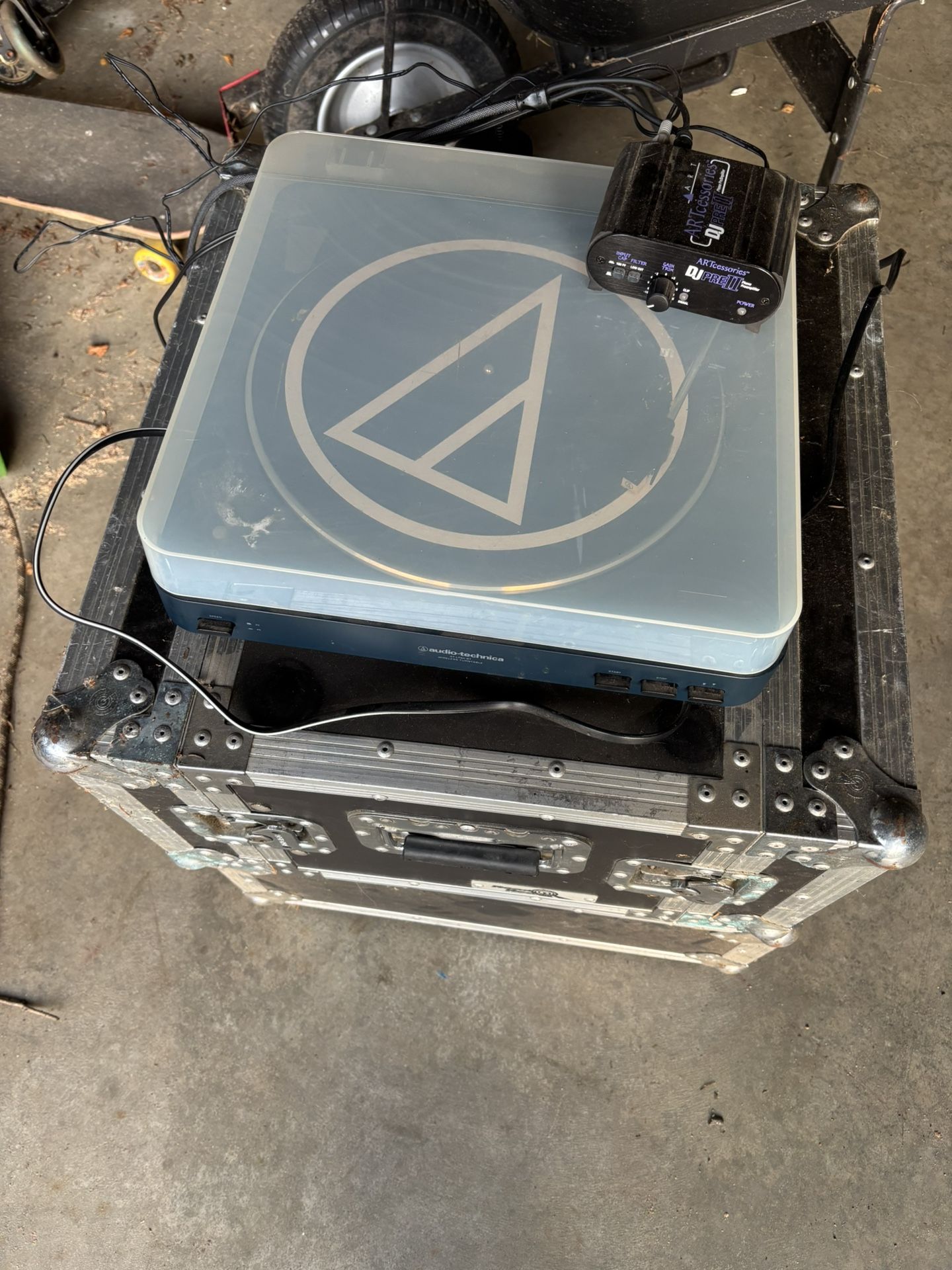 Guitar Gear And A Record Player