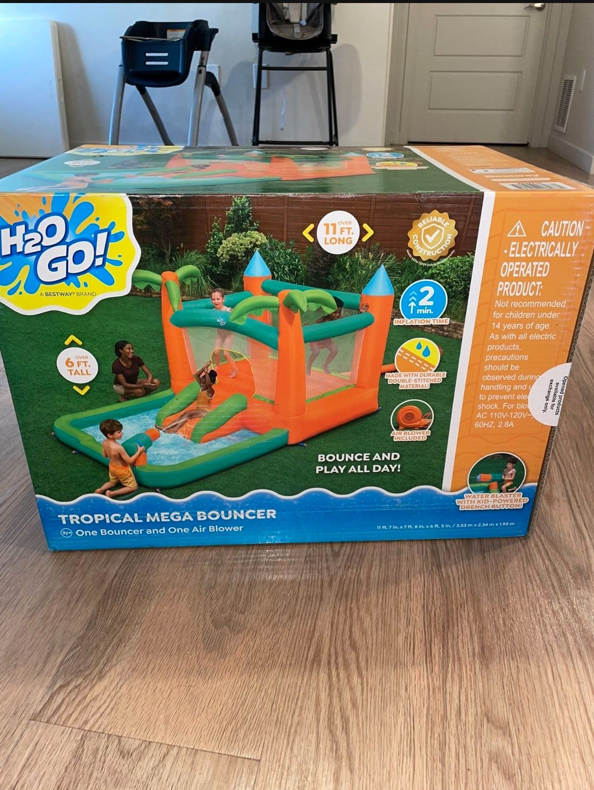 H2OGO! Kids Tropical Outdoor Inflatable Mega Bouncer