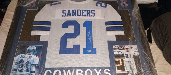 Deion Sanders  framed jersey autographed