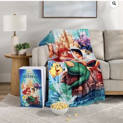 Disney Classic VHS Boxed Silk Touch Throw, 50" × 70" Little Mermaid Blanket 