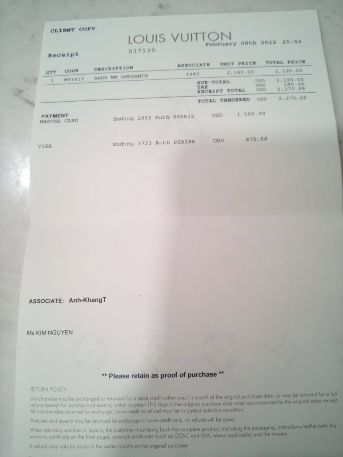 BREA MM Amarante Louis vuitton