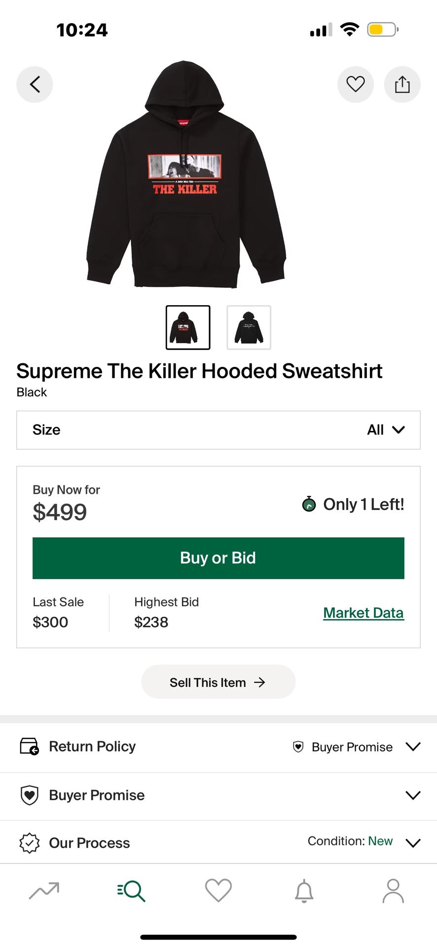 Supreme The Killer Hoodie Size XL