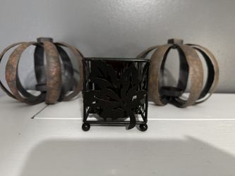 Fall Metal Tealight Candle Set