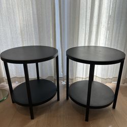 Crate and Barrel Black Metal Night Stand or End Tables