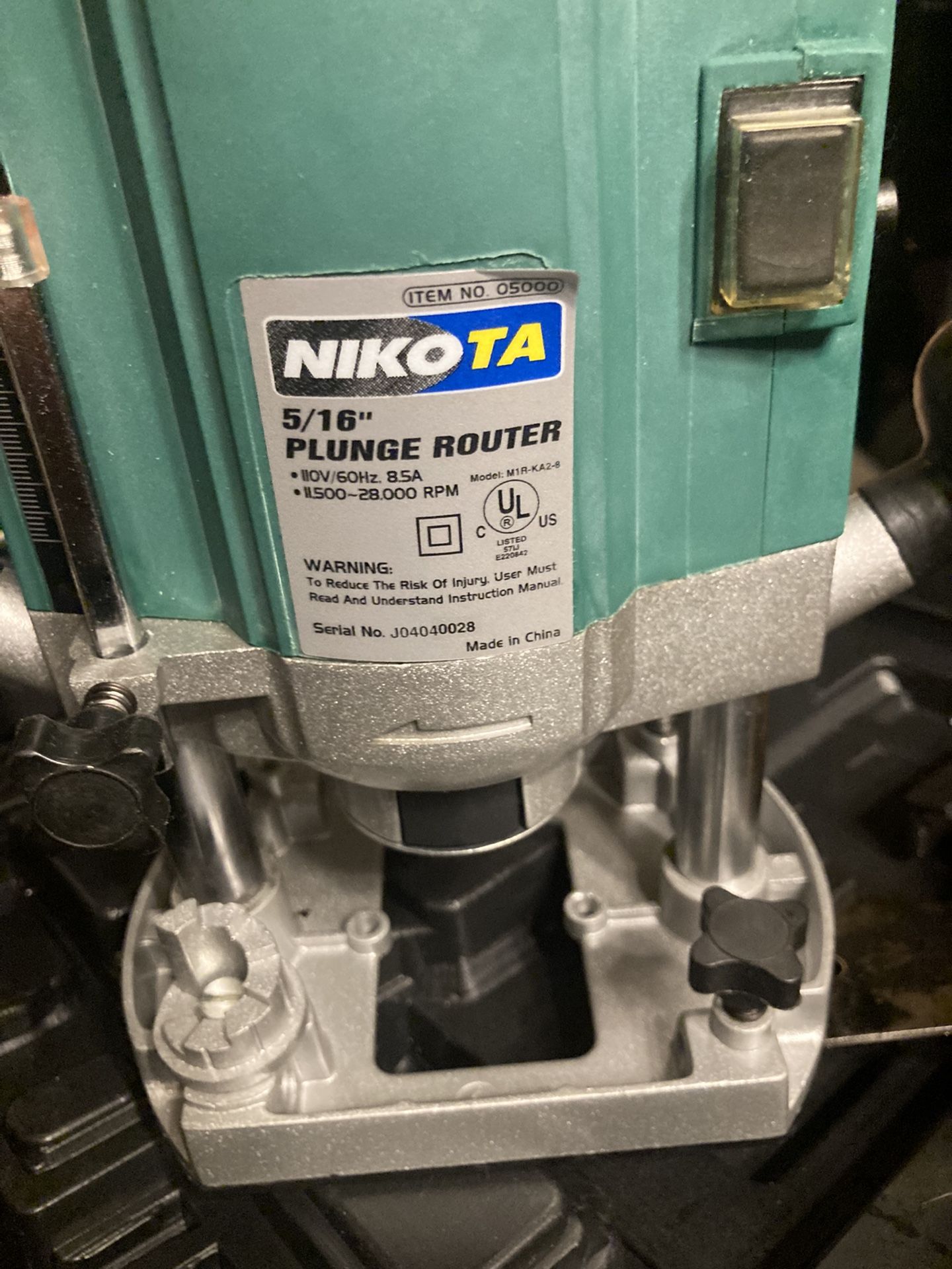 Nikota 5/16” Plunge Router