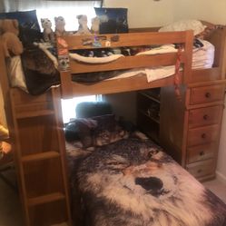 Bunk Beds Just Taking Apart Has 2 Mattresses Has Desk And Drawer