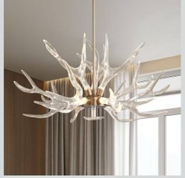 ❤️‍🔥 homary Antler Chandelier Resin Deer Horn Ceiling Light Fixture,